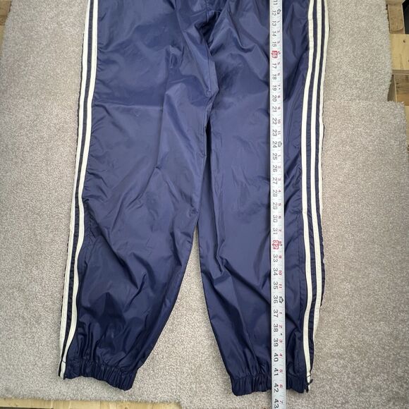 Vintage 90s Adidas Windbreaker Track Pants Zip Ankle Men’s L Blue 3 Stripe - Picture 2 of 6